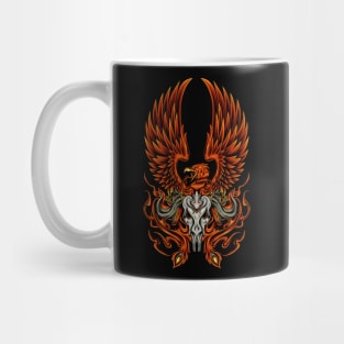 phoenix illustration with skull Mug